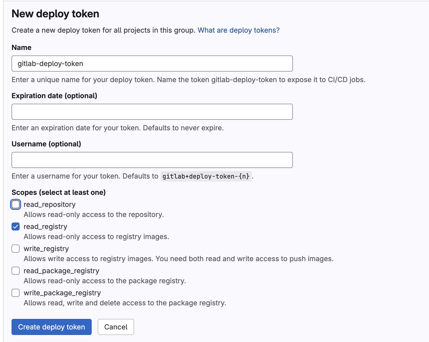 Deploy token